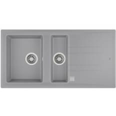Teka STONE 60 B-TG 1 1/2B 1D AUTO, Tegranit+ Einbauspüle 60 cm, Alu Grau Metallic-Effekt, 115360007