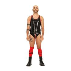 Mister B Rubber Muscle Shirt Black-Red S, black and red latex tank top