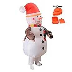 Uppblåsbar snögubbsdräkt, uppblåsbar snögubbsdräkt, uppblåsbar snögubbsdräkt, uppblåsbar juldräkt för jul, halloween och helgdagar.