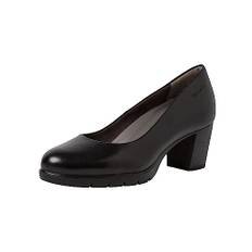 Tamaris COMFORT Damen Pumps aus Leder mit Blockabsatz Comfort Fit, Schwarz (Black), 37 EU