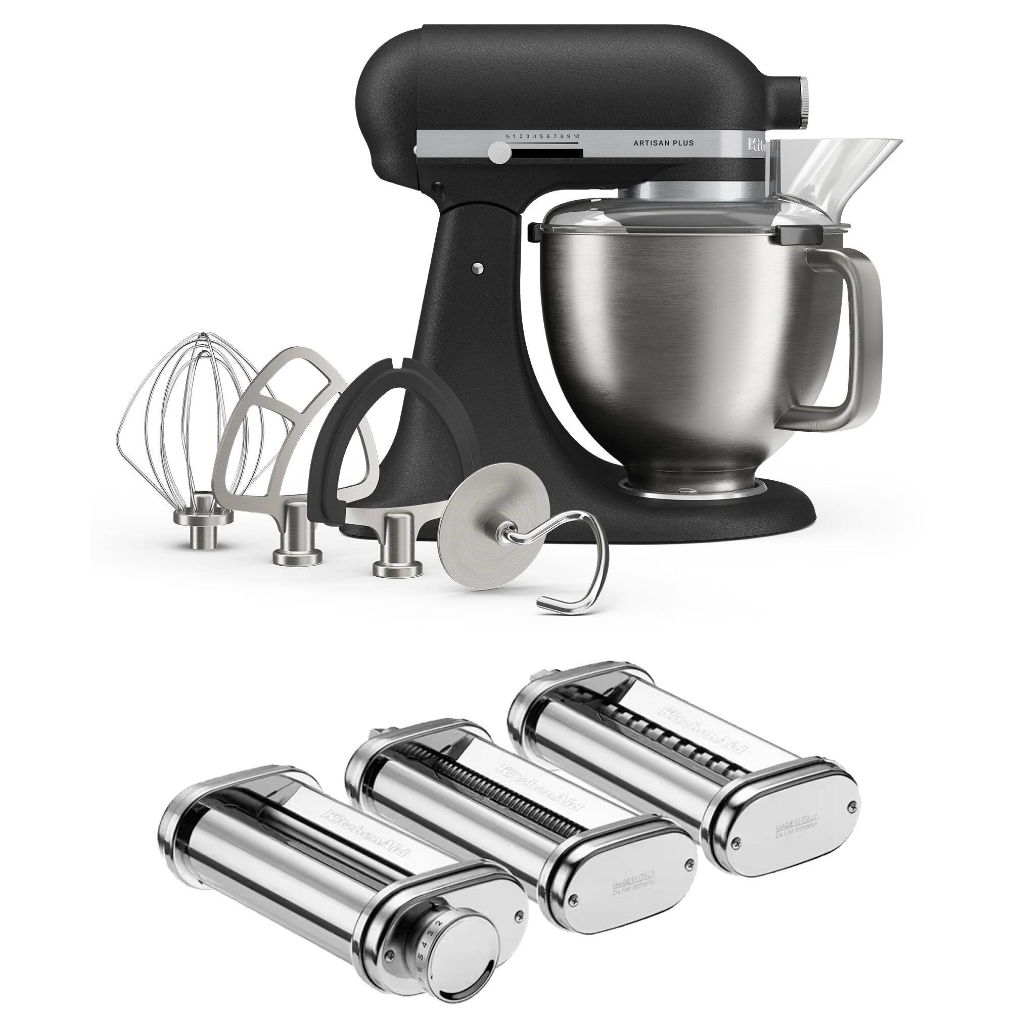 Kitchenaid Artisan Plus köksmaskin med pastaset 4,7 liter, cast iron black - Cast iron black