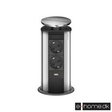 EVOline Powerport krom 2 stik + 1 x usb