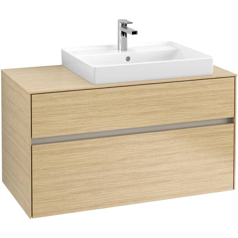 Tvättställsskåp Villeroy & Boch Collaro 100 cm med 2 Lådor för Ovanpåliggande Tvättställ