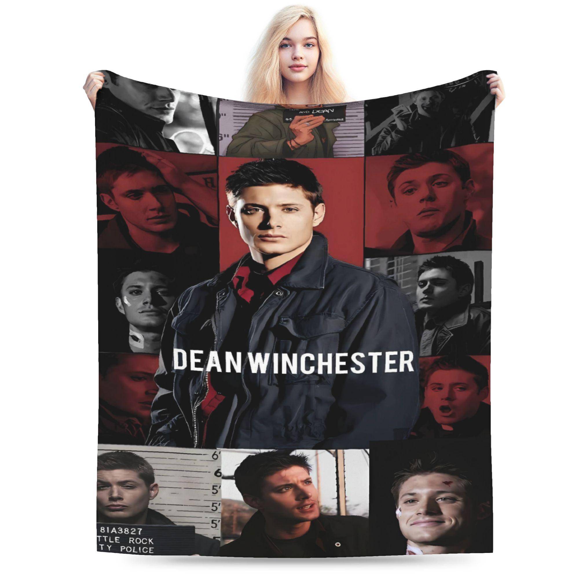 Jensen Ackles Flanellfilt Vinter Dean Winchester Supervarm Pläd för Barn Soffa Säng Nyhet Överkast