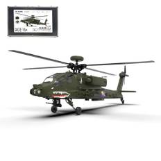 Kisss Fjärrkontroll helikopter, F11 AH64 RC helikopter 2,4 G 6CH militär flygplansmodell, 1:32 skala helikopter modell elektriskt flygplan inomhus och utomhus för flygande fläktar, RC flygande