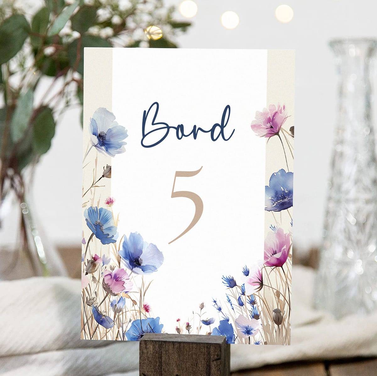 Bordnummer Til Bryllup - Midsummer / Bordnummer 1-4