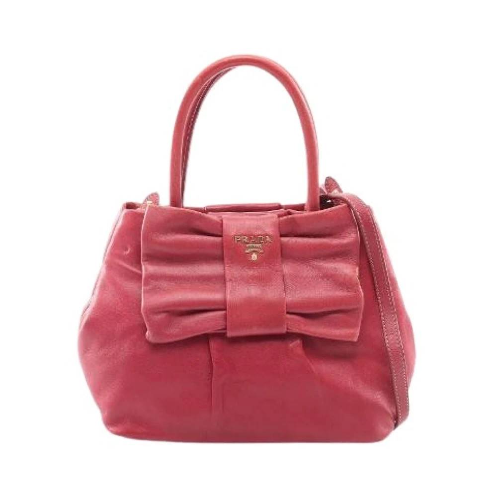 Prada Vintage Pre-owned Laeder prada-tasker - Vintage - Dame - Rød - ONE SIZE -