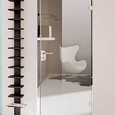 Glasdør - Mat sølv - M9: 890 x 2090 mm