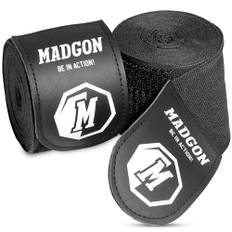 MADGON Handlindor för Boxning med Toppkvalitativt Kardborreband och Tumögla - 3m / 3,8m / 4,5m - Tåliga Boxningslindor - MMA, Boxning, Kickboxning, Sparring - Handledsstöd - Utmärkt Svettabsorbering