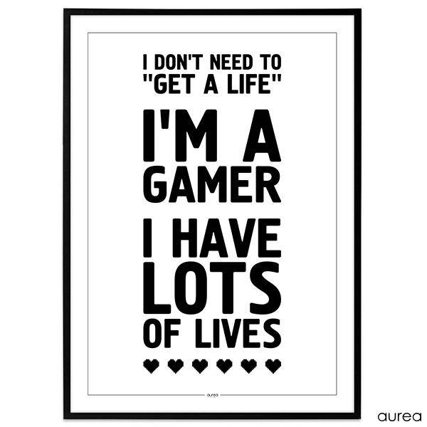 Plakat - Gamer - I have lots of lives