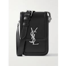 SAINT LAURENT - Solferino Mini Logo-Embellished Leather Messenger Bag - Men - Black