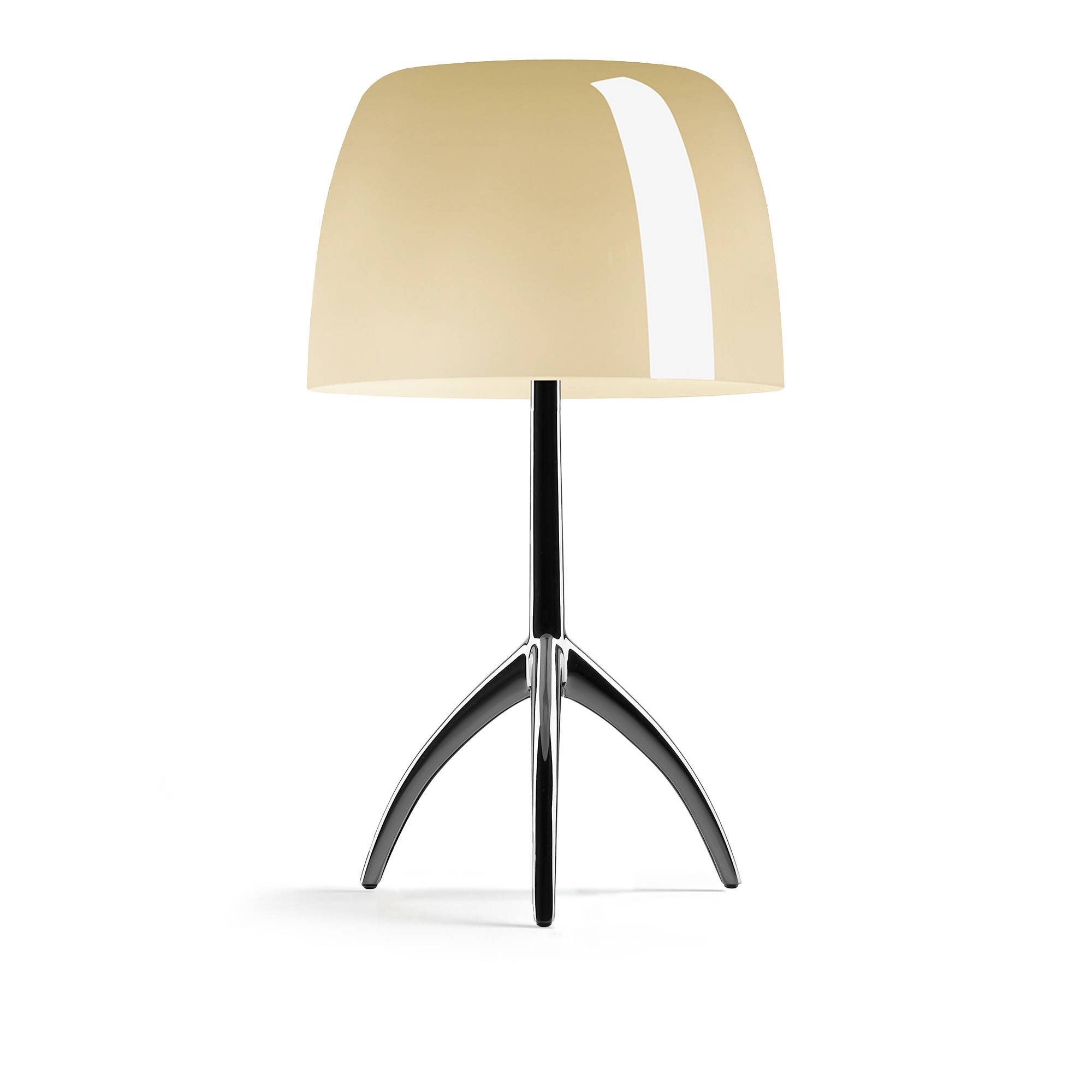 Foscarini - Lumiere grande bordslampa varmvit skärm med svart krom fot on/off-knapp - Bordslampor - Rodolfo Dordoni - Beige