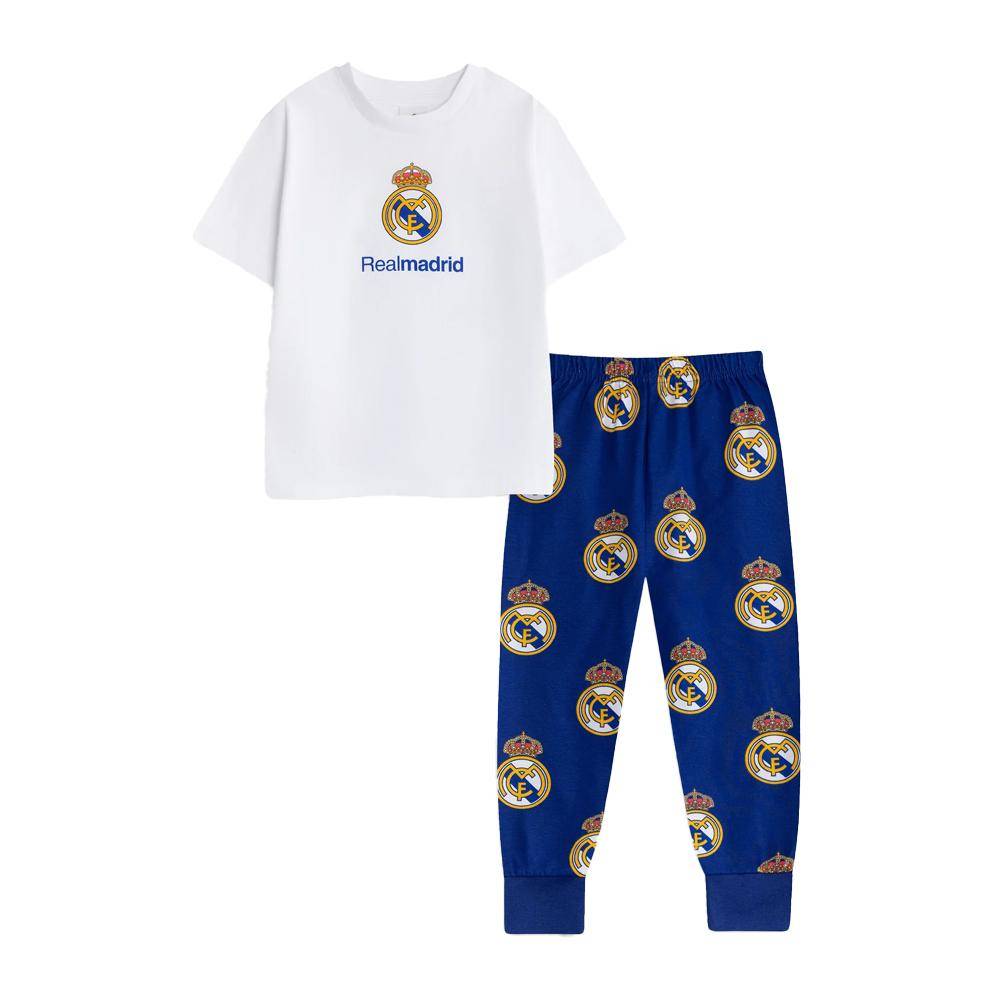 Real Madrid CF Pojar Logga Kortärmad Lång Pyjamas Set 18-24 blå/vit