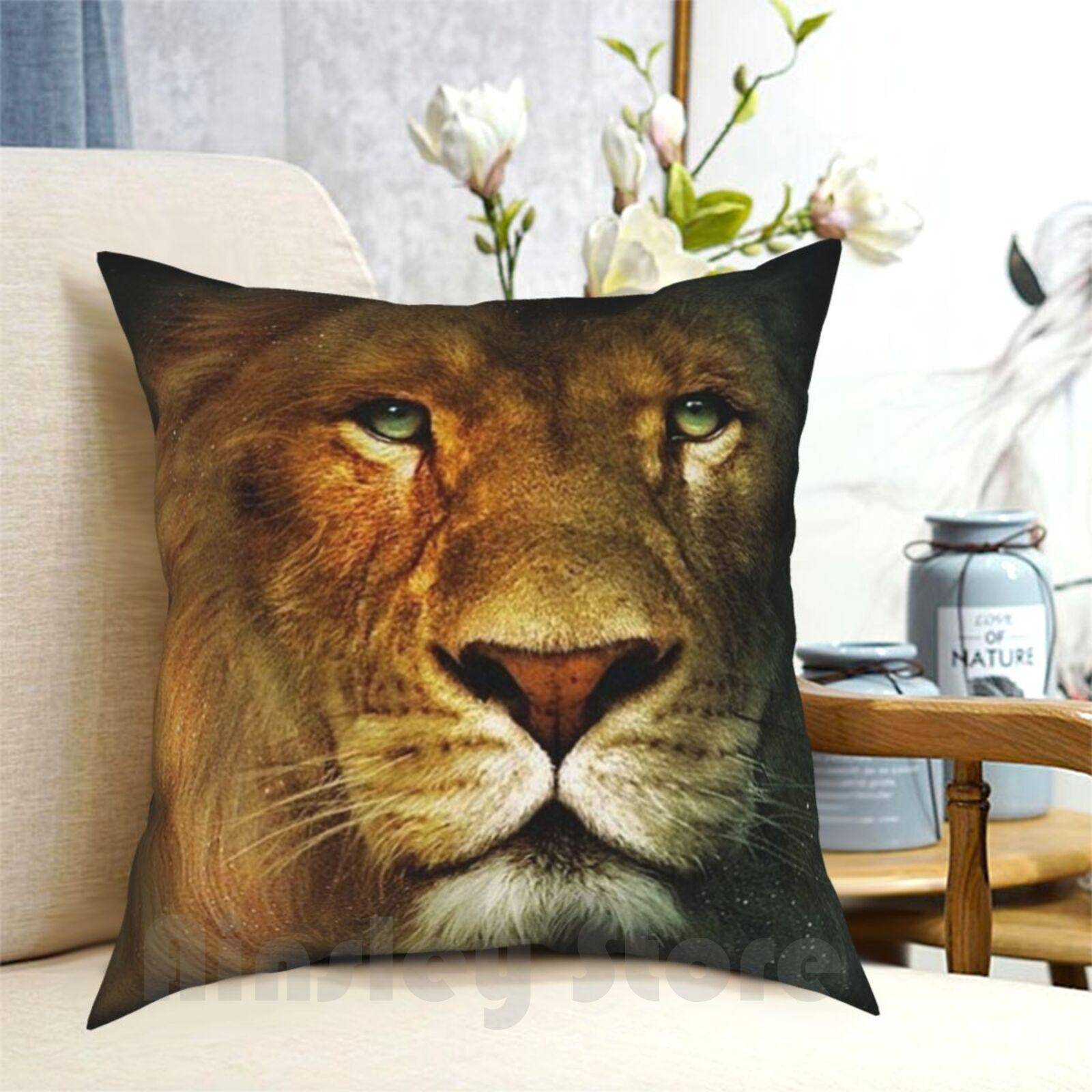 Narnia Lejon Kuddfodral Tryckt Hem Mjuk DIY Kuddfodral Lejon Narnia Tigeröga Narniarkrönikan Musikal