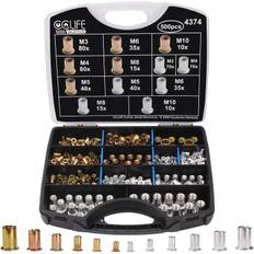 Nittemøtrik Kit Stål & Aluminium - Gevindnitter Str. M3 / M4 / M5 / M6 / M8 / M10 - Antal 500 stk