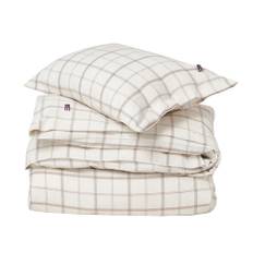 Lexington Checked Cotton Flannel Påslakanset -24 220x220 Vit - White (220x220)