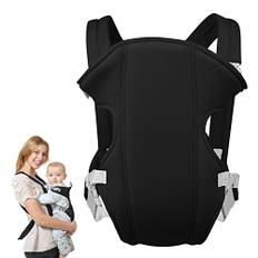 Baby bärare, Xiuyer Baby wrap bärare, 3-i-1 fram- och bak småbarn bärsele, bärsele för småbarn för 3-10 kg, justerbar bärryggsäck, svarta bärare från nyfödda