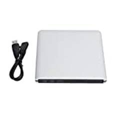 Extern DVD-enhet, USB 3.0 Slim Bärbar CD/DVD +/- RW-enhet/DVD-spelare för Bärbar Dator CD-ROM-brännare Kompatibel med Bärbar Stationär PC Windows för MacBook(Silver)