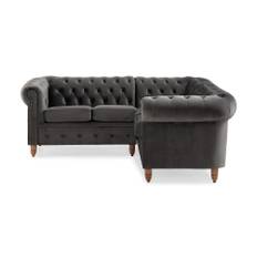 CHESTERFIELD LUX Hörnsoffa Grå - 4-sits soffor