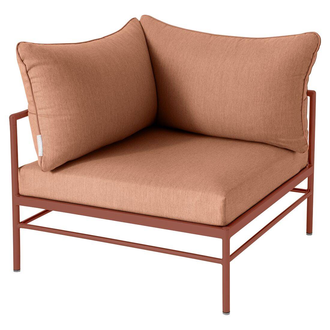 Fermob, Rivage Corner Armchair - 20 Red Ochre / Peach - Plain weave - Sunbrella Natté quality fabric