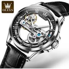 OLEVS 6661 fashion waterproof discount OEM luxury watches men wrist Sport Gold Tourbillon automat Leather wrist watches for men