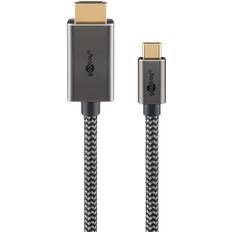 Goobay USB-C till HDMI-kabel 4K@60Hz, 1m - Svart/Silver