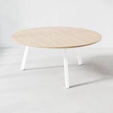 Konferencebord Viggo - Rundt, Højde 73 cm, Diameter Ø160 cm, Bordplade Eg, Understel Hvid
