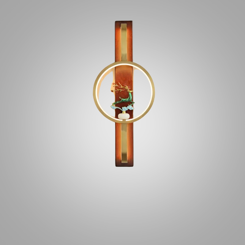 BrassGlow Vägglampa - Elegant Mässingsväggbelysning - Stil P / 220V