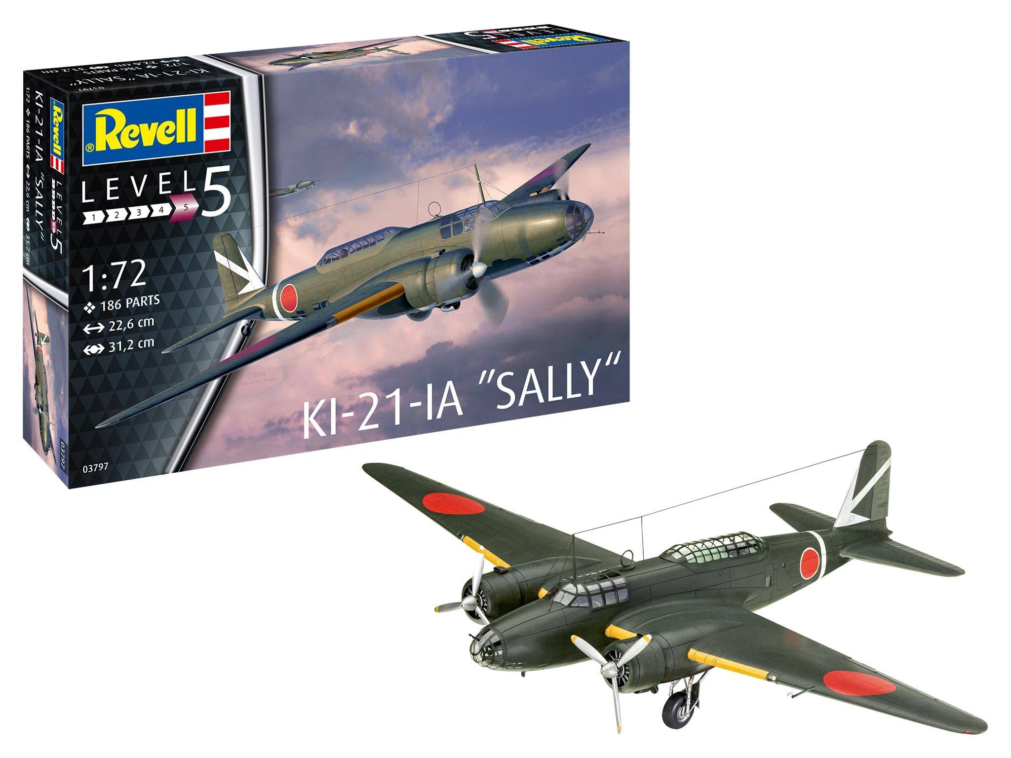 German Level Japanese Army Type 97 Heavy Bomber Plastic Model 03797 1/72 Ki-21-Ia