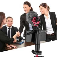 ACEMIC Video Hyper-cardioid Condenser Microphone Headphone Monitoring with 3.5mm TRS TRRS Cables svart