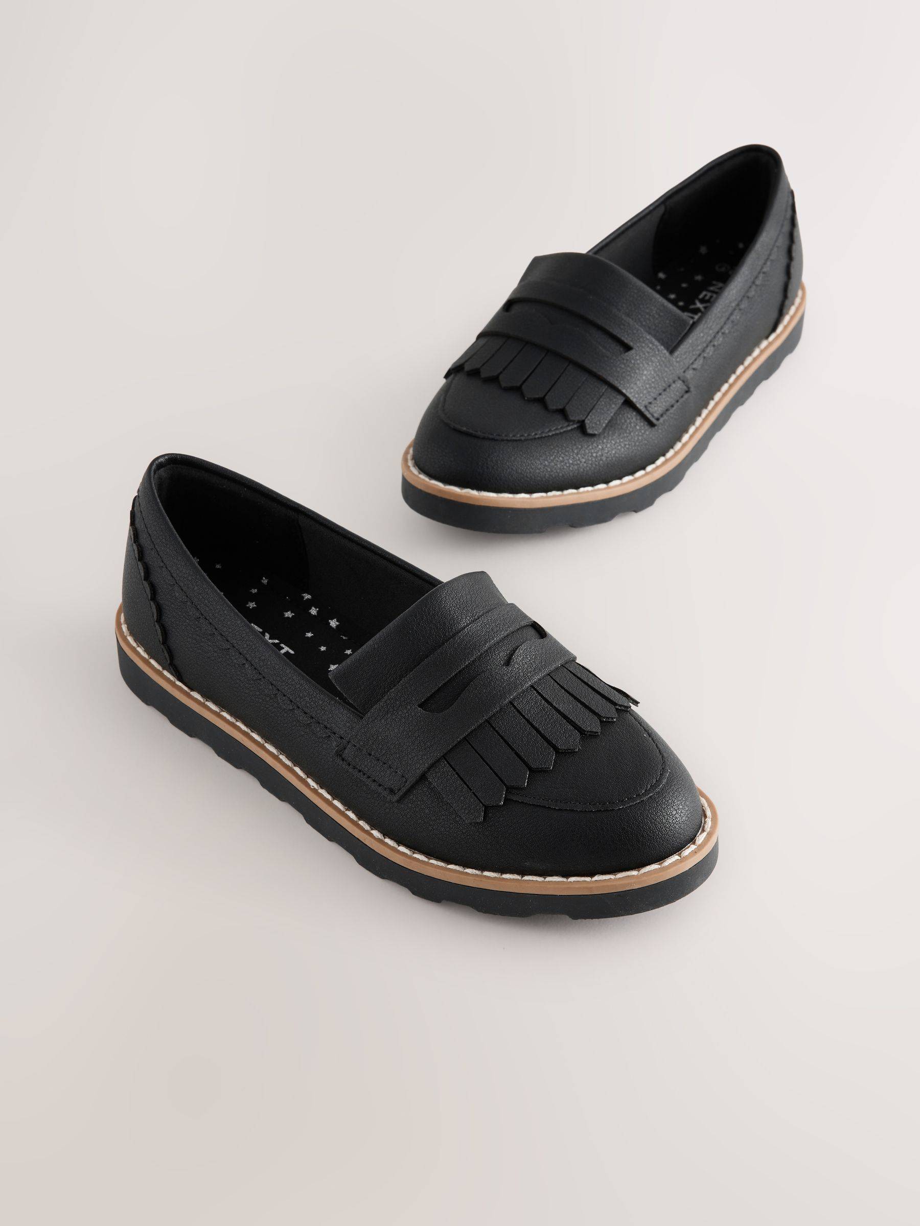Next Black Standard Fit (F) School Loafers - EU 29 (UK 11)