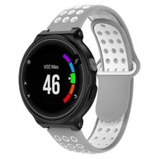 26mm Garmin Forerunner 735XT / 220 / 230 / 235 / 620 / 630 tofarvet silikone Urrem - Grå / Hvid