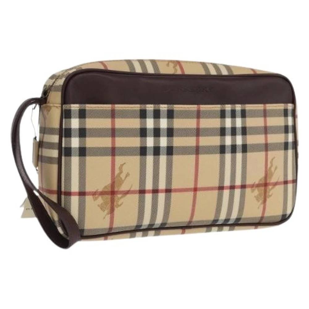 Burberry Vintage Pre-owned Vintage Clutch Taske - Vintage - Dame - Beige - ONE SIZE - Læder