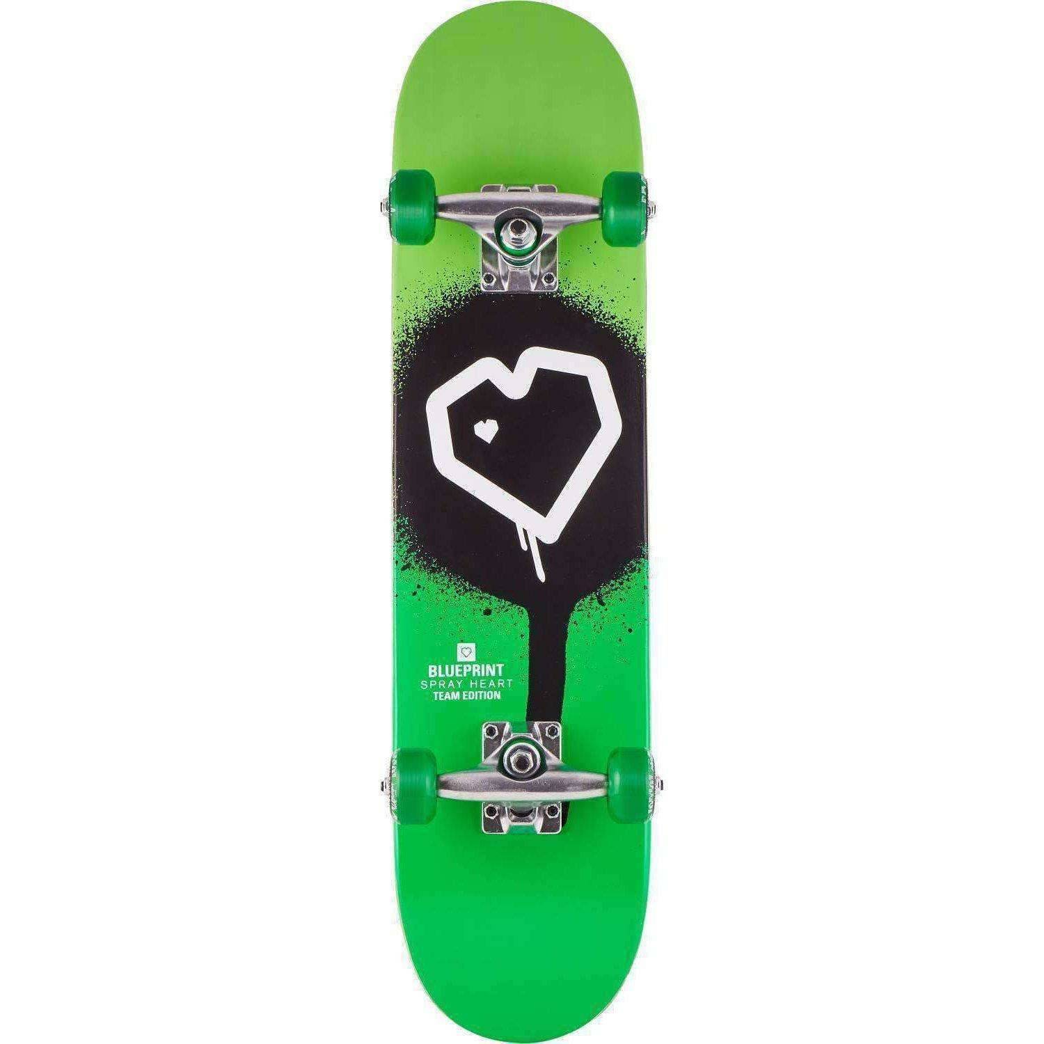 Blueprint Spray Heart Komplett Skateboard - Grön (7")