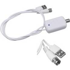 Senaste 4k antenn digital förstärkare digital tv antenn 300 mil räckvidd hd inomhus hdtv 1080p hd tv antenn platt - Vit förstärkare