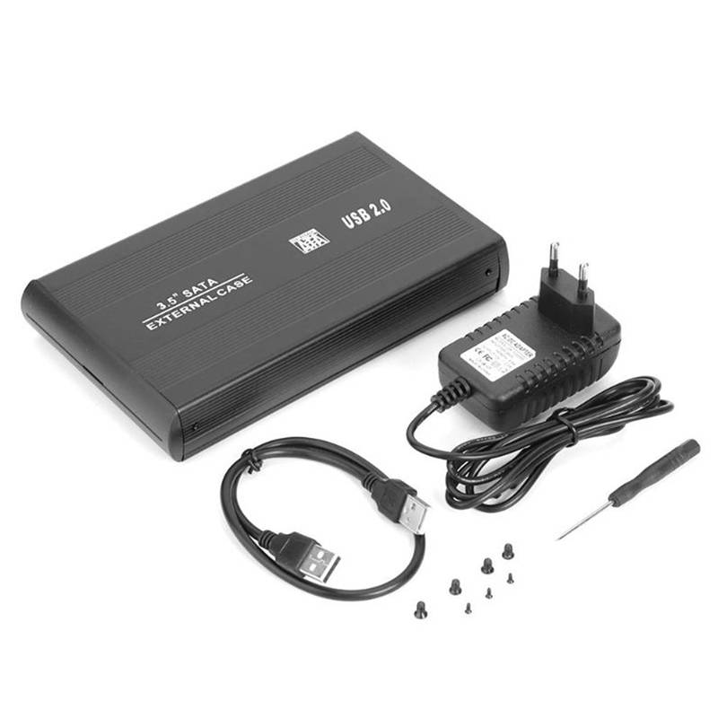 Vktech 3.5 tums hdd fodral docka sata till usb 3.0 2.0 extern hårddisk hölje adapter 3.5 "usb 3.0 usb 2.0 hårddisk hd ssd box - Eu-kontakt usb 2.0