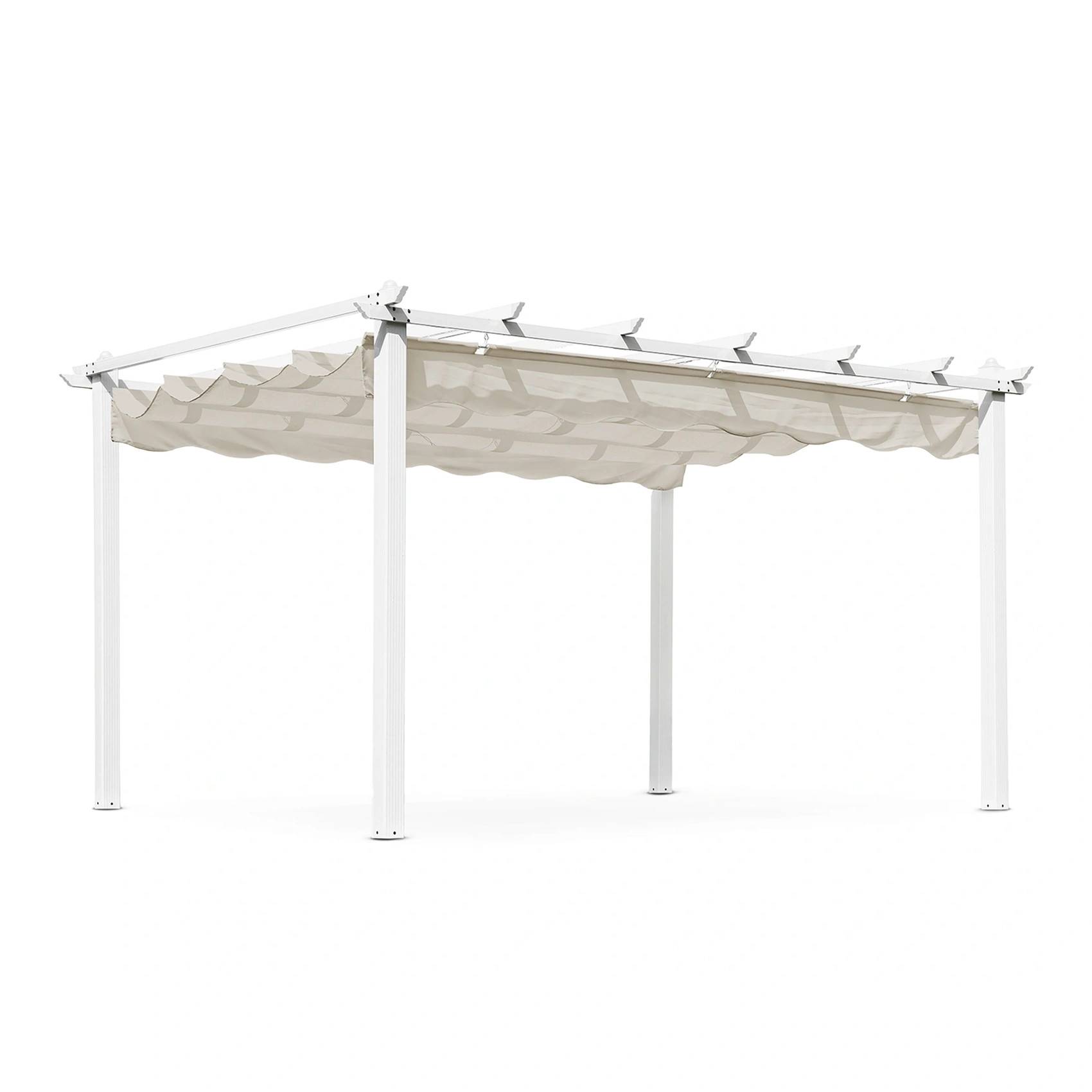 Skanör pergola vit/sand 300x400 cm - Vit