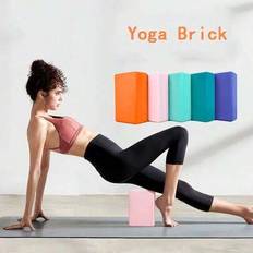 EVA Gym Block Skumsten Träningsövning Fitness Set Verktyg Yoga Bolster Kudde Kudde Stretching Kroppsformande Yoga Block - Multifärgad (svart,Purpur,rosa,Ljusblå,grön)