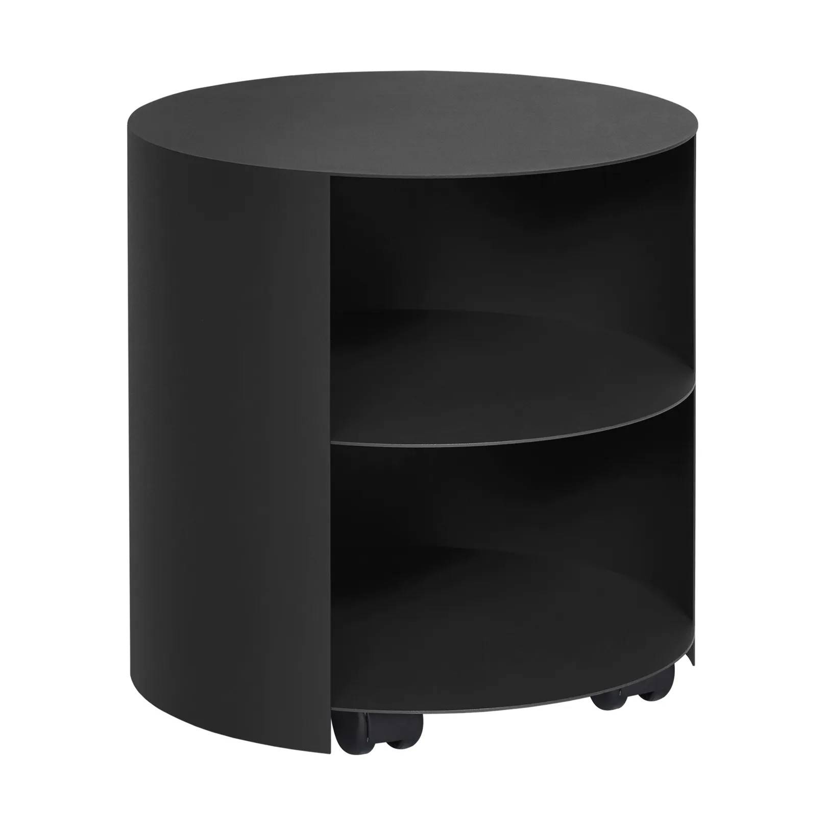 Hem Hide sidebord Ø38x41 cm Jet black textured.