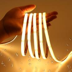 JOYLIT 6M COB LED Remsa Vattentät 12V 2700K Varmvit CRI 90+ 320LEDs/M Punktfri Enhetlig Ljusstyrke Dimmbar LED Strip för Köksskåp, Bänk, Hylla, Trappa (Endast LED-remsa)