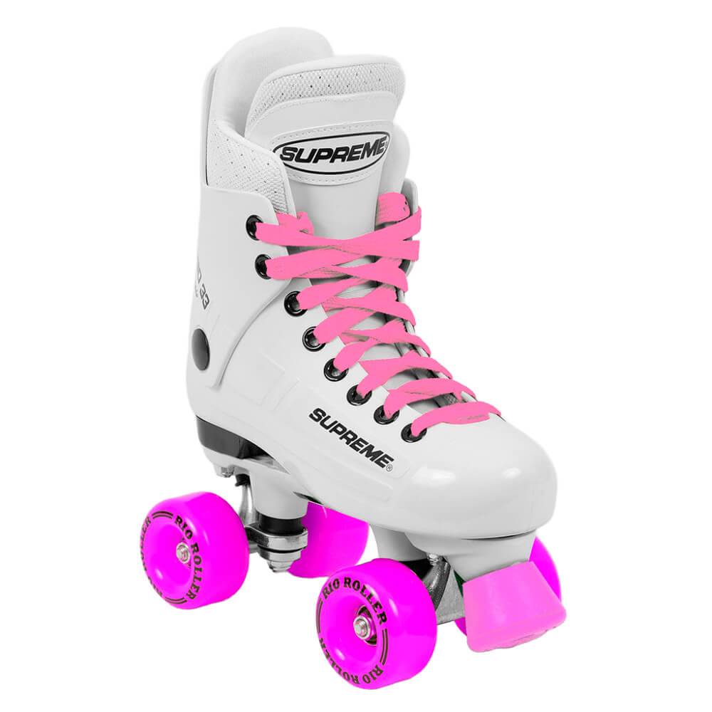 Supreme Turbo 33 Nylon Side-by-Side Rullskridsko Vit/Rosa