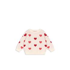 Konges Sløjd GOTS Lapis Strikket Sweater Coeur Coloré Duo Pink  Coeur Coloré Duo Pink 4 Y  Hvid  4 år  kvinde