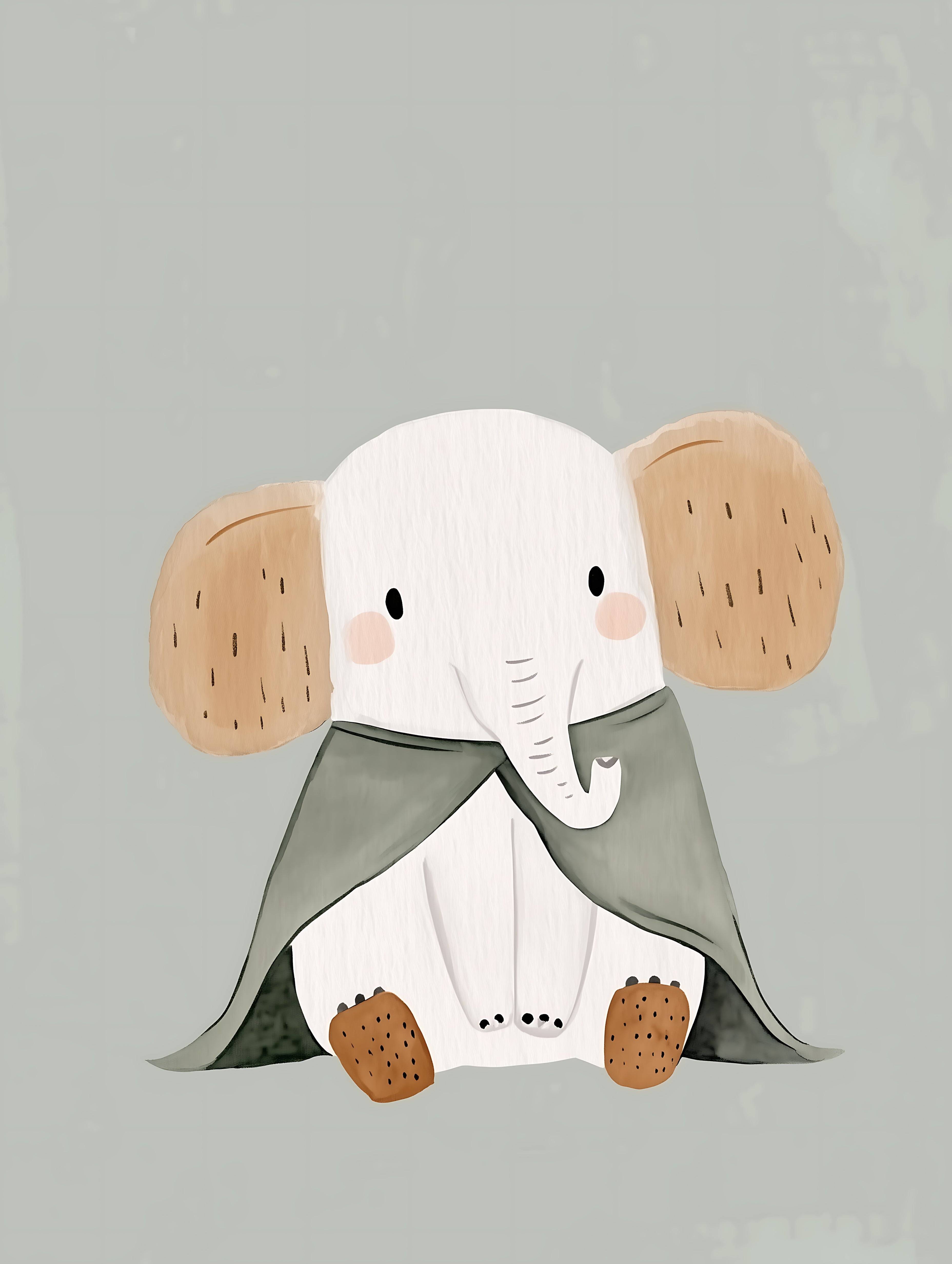 Elefant sittande - Poster 70x100
