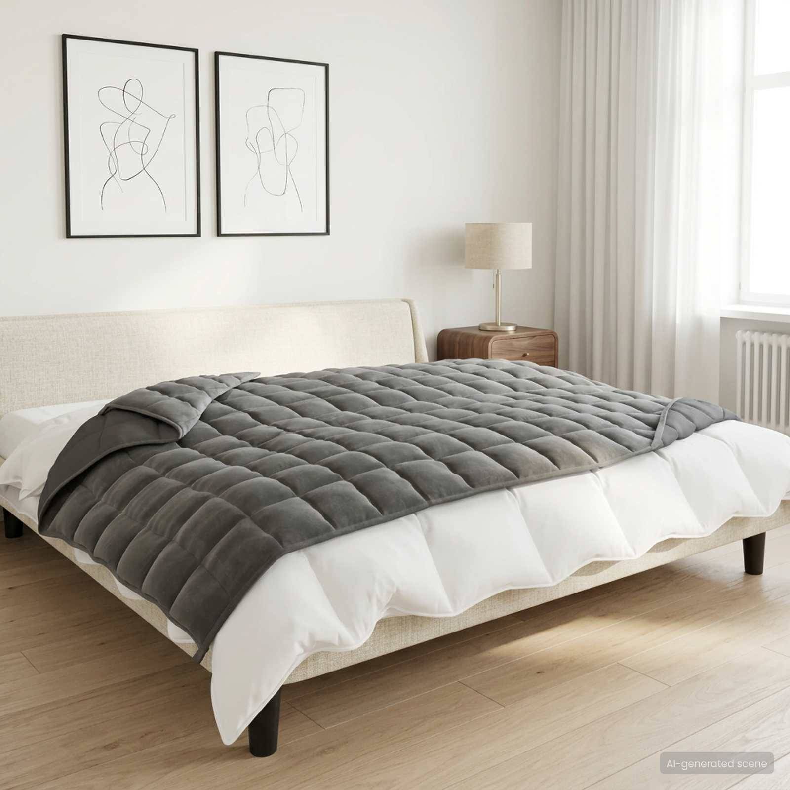 vidaXL Viktad Filt Antracit 152 x 203 cm 7 kg 100% Bomull 205T