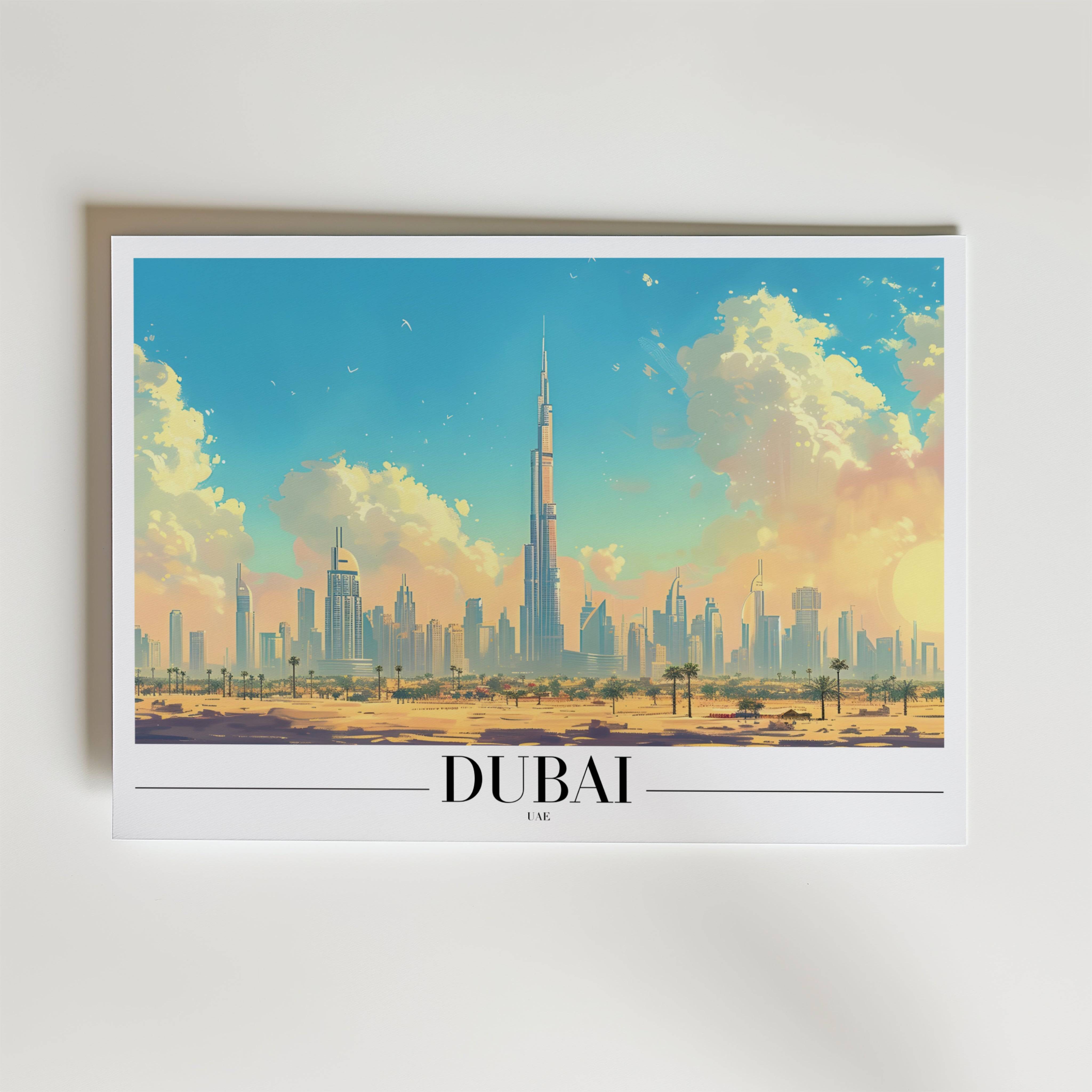 Dubai Skyline Poster - Fine Art Poster 21x30 cm