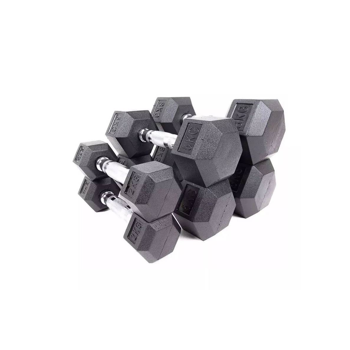 Recoil Hantelpaket Hexagonhantlar 1-10kg Gummi Svart