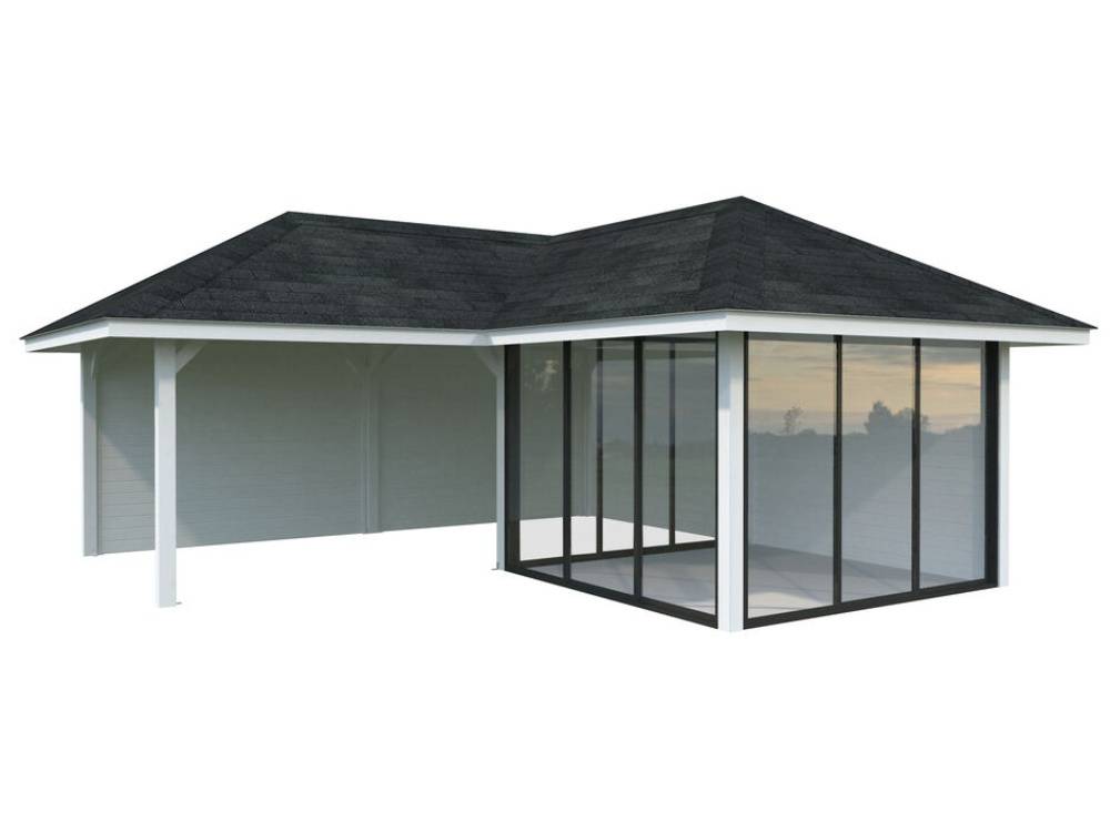 Havehus m/overdækning, Bianca 212, 24,9 m², hvid