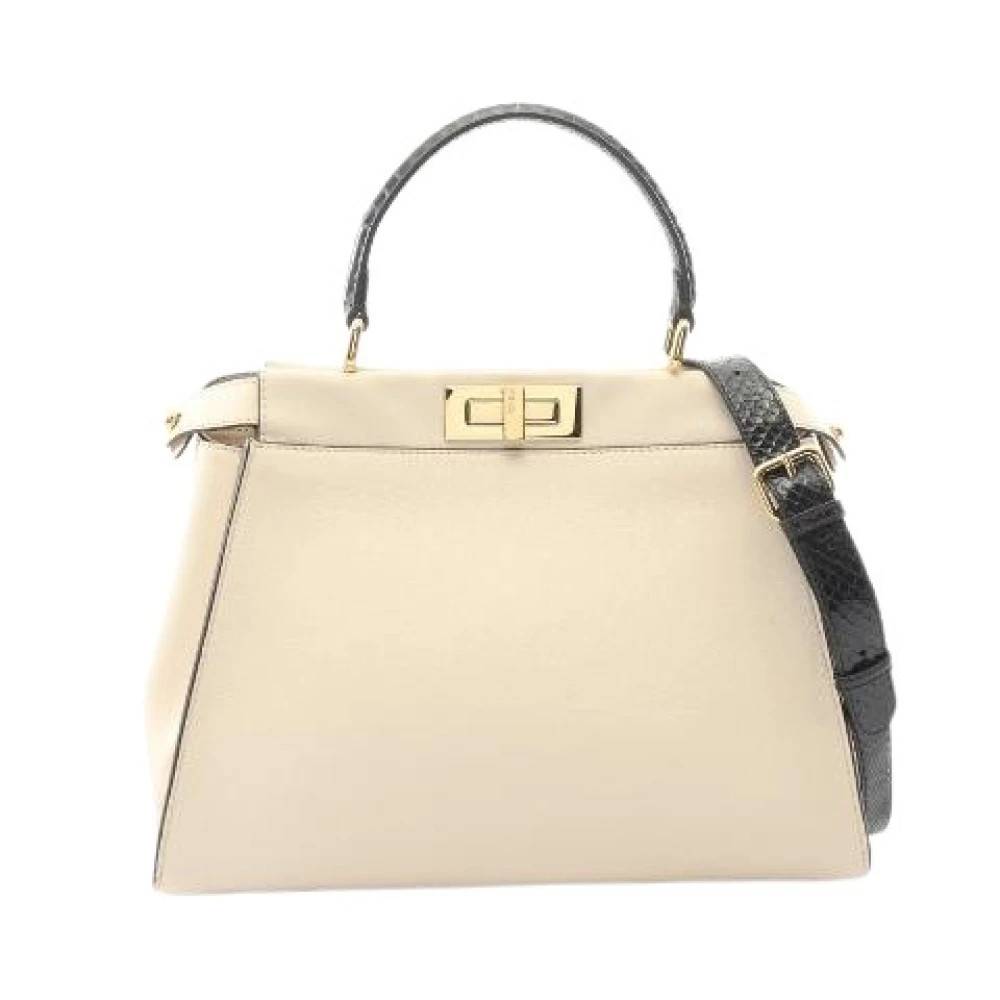 Fendi Vintage Pre-owned Peekaboo Regular 2way bag - Vintage - Dame - Beige - ONE SIZE - Uld