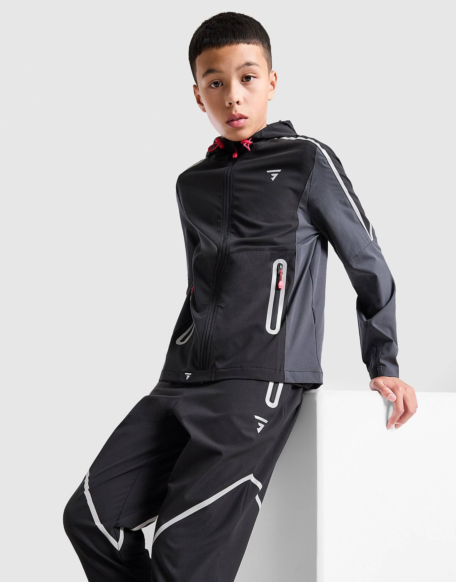 GRIID Reflect Windbreaker Jacket Junior, Sort