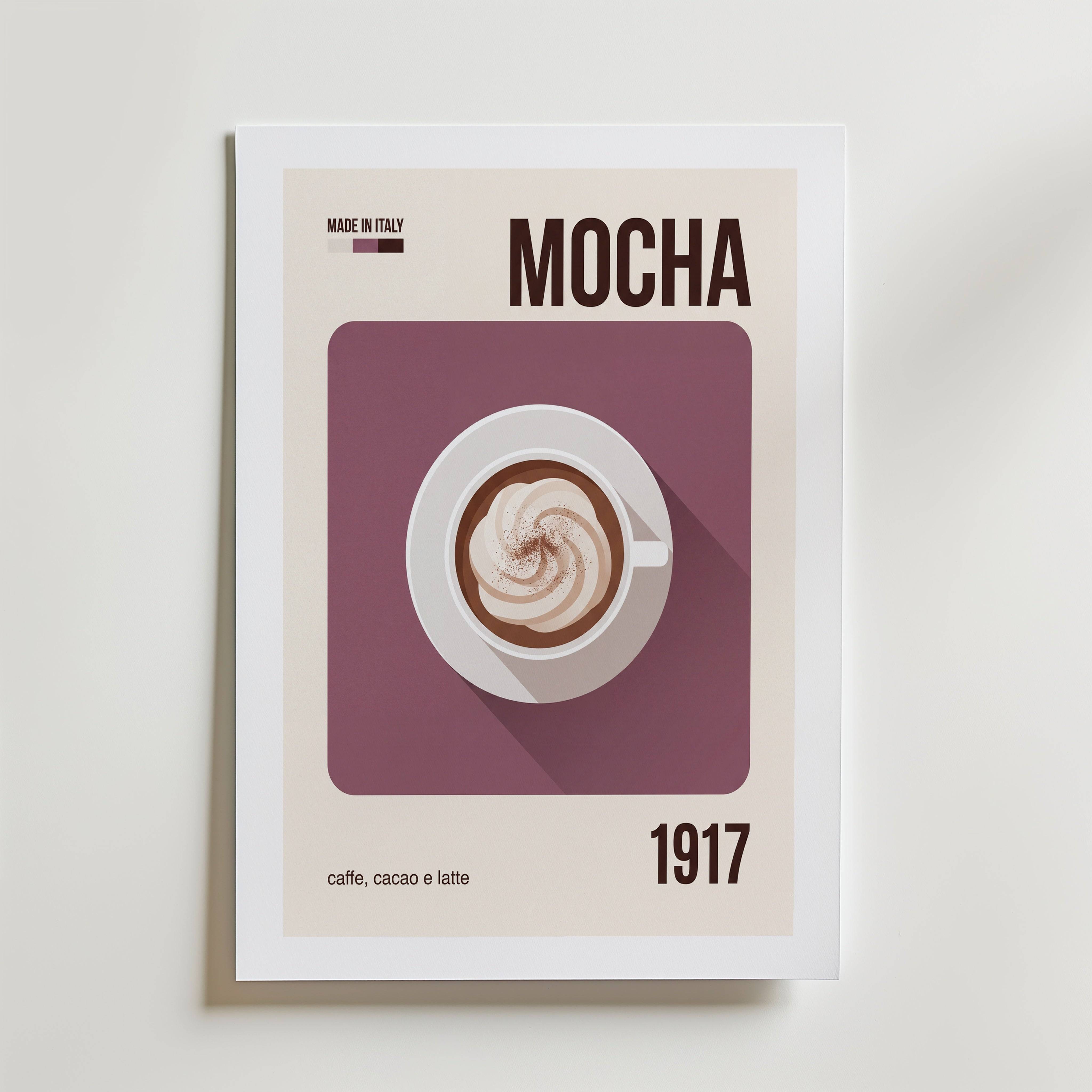 Mocha Poster - Premium Canvas 21x30 cm Med passepartout